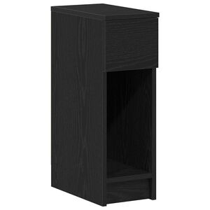 vidaXL Нощно шкафче с чекмедже, черен дъб, 20x36x60 см