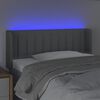 vidaXL LED горна табла за легло, светлосива, 103x16x78/88 см, плат