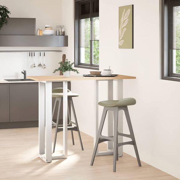 vidaXL Крака за бар маса, Т-образни, 2 бр., бели, 40x35x(110-111) см, стомана