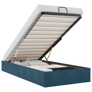 vidaXL Османска рамка за легло без матрак, тъмносиня, 80x200см, кадифе