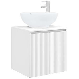 vidaXL Монтирана на стена мивка и тоалетка Бяло 49,5 x 44,5 x 65 см