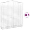 vidaXL Габионни кошници арка 7 бр 200x50x220/240 см поцинковано желязо