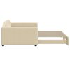 vidaXL Канапе с изтеглящо разтегателно легло кремаво 100x200 см плат