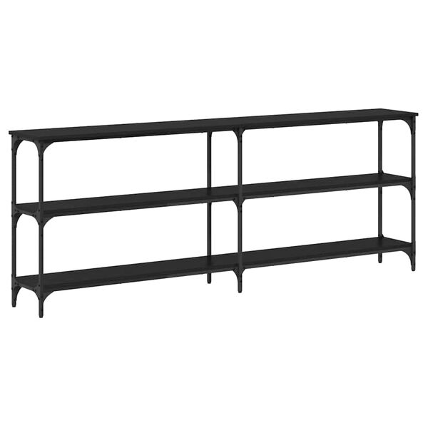 vidaXL Конзолна маса Черен дъб 200 x 29 x 75 cm