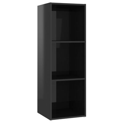 vidaXL ТВ шкаф, черен гланц, 107x35x37 см, ПДЧ