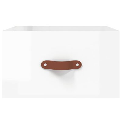 vidaXL Нощно шкафче за стенен монтаж, бял гланц, 35x35x20 см