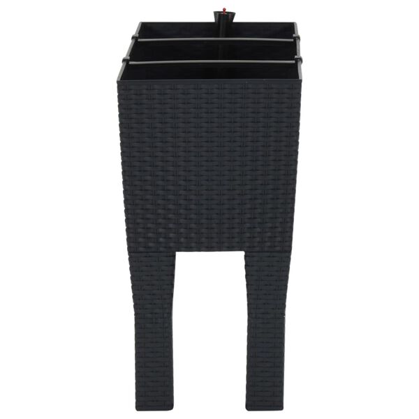 vidaXL Повдигнато градинско легло антрацит 60x25x46 см PP ратан