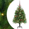 vidaXL Коледно дърво с 150 LED светодиода с поставка Зелен 120 cm ПЕ