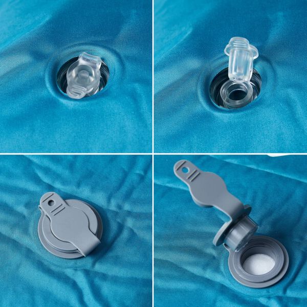 vidaXL Самонадуваем дюшек за къмпинг с възглавница за 1 човек тюркоаз