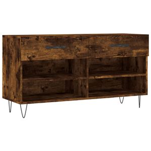 vidaXL Пейка за обувки, опушен дъб, 102x35x55 см, инженерно дърво