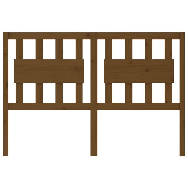 vidaXL Горна табла за легло, меденокафява, 125,5x4x100 см, бор масив