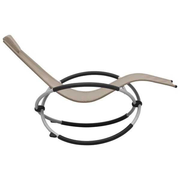 vidaXL Шезлонг за деца, стомана, таупе