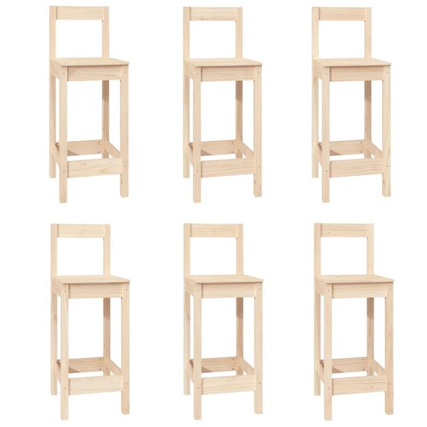 vidaXL Бар комплект от 7 части, масивна борова дървесина
