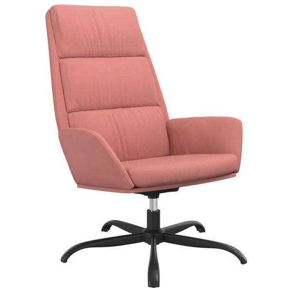 vidaXL Релаксиращ стол с опора за крака розов кадифе