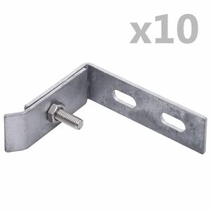 vidaXL Ъглови крепежни планки, 10 комплекта, сребристи