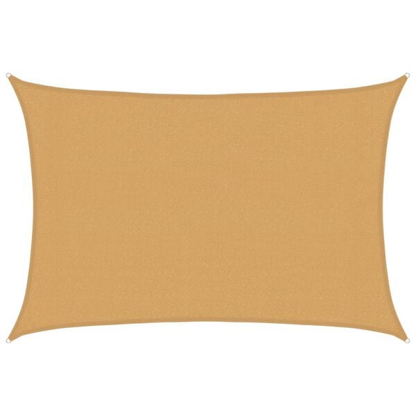 vidaXL Платно-сенник, 160 г/м&sup2;, правоъгълно, пясъчно, 3x5 м, HDPE