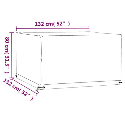 vidaXL Покривала за мебели 2 бр 8 капси 132x132x80 см квадратни