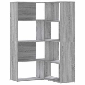 vidaXL Ъглова етажерка 4 нива сив сонома 85x85x140 см инженерно дърво