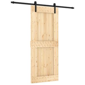 vidaXL Преплъзваща се врата Естествено и черно 85 x 210 cm