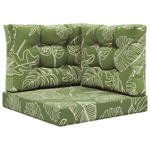 vidaXL Възглавница за диван на открито 3 pcs Дизайн с листа Полиестер