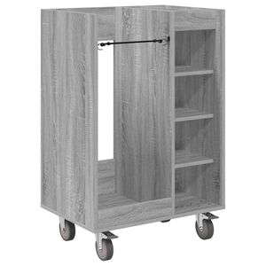 vidaXL Голф шкаф с колело Едноцветен Сив Сонома 65 x 45 x 98 см
