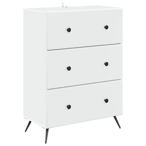 vidaXL Чекмеджетен шкаф Бяло 66 x 34,5 x 90 см Инженерна дървесина