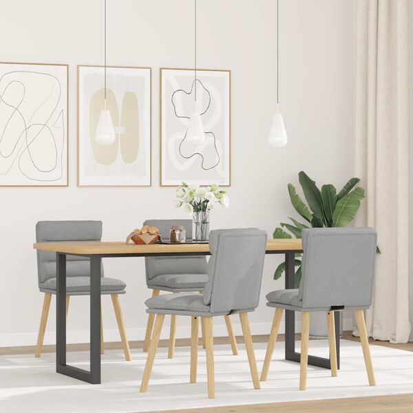 vidaXL Трапезни столове, 4 бр, облачно сиви, текстил