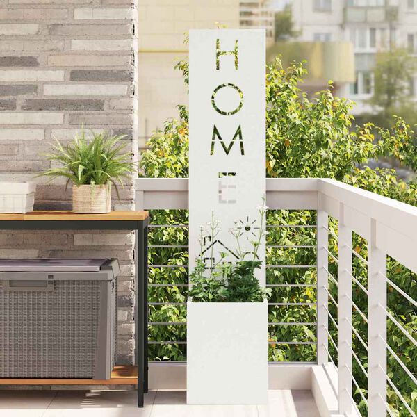 vidaXL Екран за градинска неприкосновеност Бяло 32 x 140 см