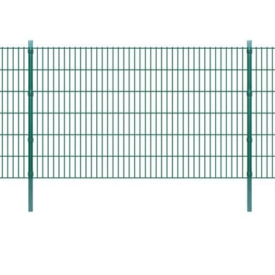 vidaXL Стълбове за ограда 10 бр зелени 170 см поцинкована стомана