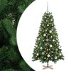 vidaXL Изкуствена коледна елха с топки 120 см 150 LED светодиода