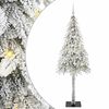vidaXL Коледно дърво с 300 LED светодиода Бяло 180 cm ПЕ и стомана