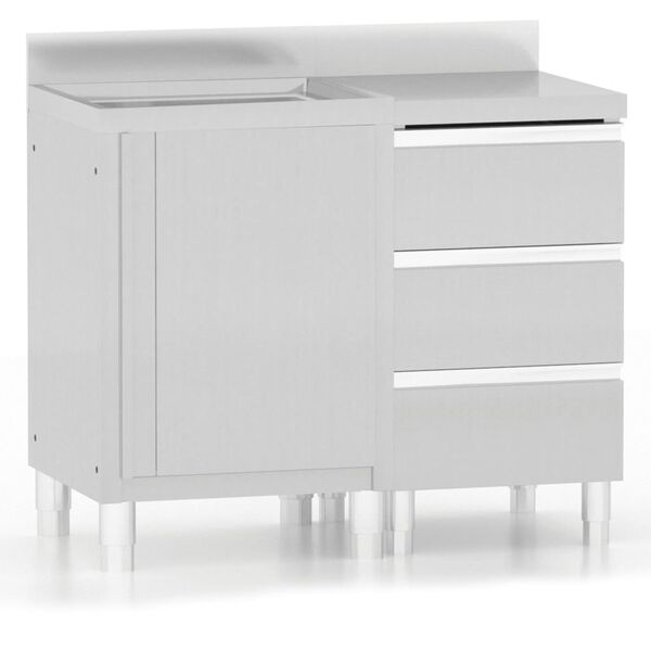 vidaXL Кухненски шкафове за търговци, 2 бр., неръждаема стомана