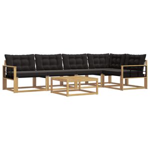vidaXL Комплект дивани за открито 6 pcs Бяло и черно 79 x 79 x 37 см