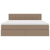 vidaXL Легло с място за съхранение и LED с LED Капучино 160 x 200 cm