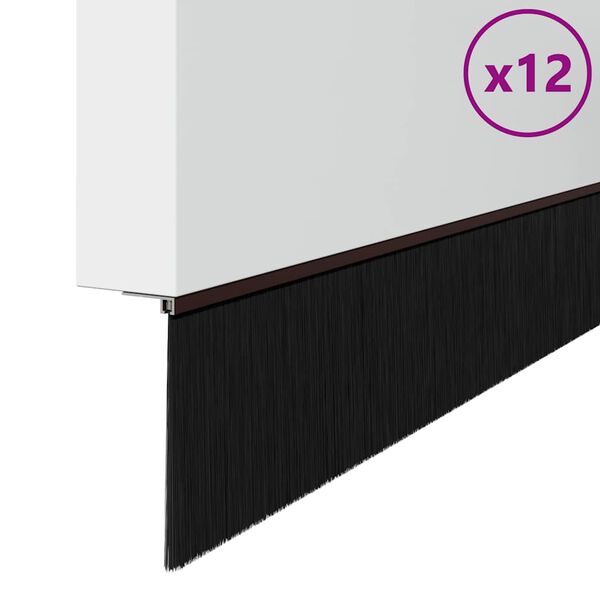 vidaXL Самозалепващи се четки за уплътняване на врати 12 pcs Кафяво