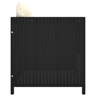 vidaXL Градински комплект с възглавници, 12 части, черен полиратан