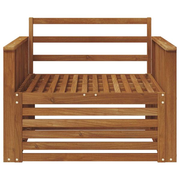 vidaXL 2 Брой Диван с подлакътници Солидно акациево дърво Естествен