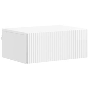 vidaXL Спален шкаф с монтаж на стена Бял гланц 49 x 34,5 x 20 см
