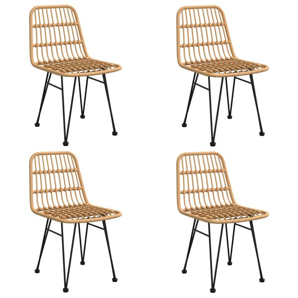 vidaXL Градински трапезен комплект от 5 части, полиратан