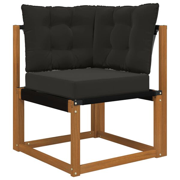 vidaXL Възглавница за диван на открито 3 pcs Черен Полиестер