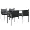 vidaXL Градински комплект от 5 части с възглавници полиратан и стомана
