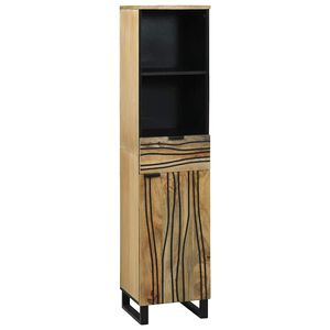 vidaXL Шкаф за мивка в баня Кафяво 38 x 33 x 160 см Инженерно дърво