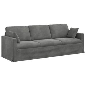 vidaXL Диван Тъмен сив 228 x 78 x 80 см Кадифе