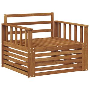 vidaXL 2 Брой Диван с подлакътници Солидно акациево дърво Естествен