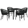 vidaXL Комплект за хранене в градината 5 pcs Черно