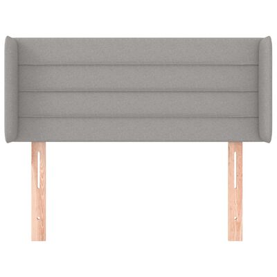 vidaXL Горна табла за легло с уши, светлосива,93x16x78/88 см, плат