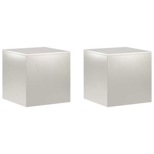vidaXL Стойка за растения 2 pcs Сребристо 40 x 40 x 40 cm Стомана