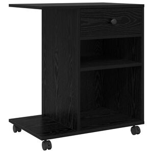 vidaXL Стойка за принтер Черен дъб 60 x 40 x 68,5 см