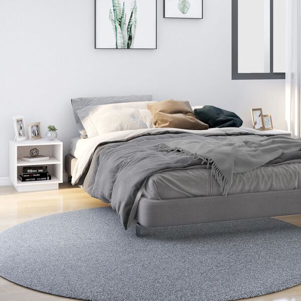 vidaXL Нощни шкафчета, 2 бр, бели, 40x34x40 см, борово дърво масив