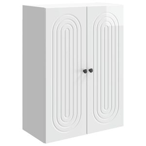 vidaXL Стенно шкафче Бял гланц 66 x 34,5 x 90 см Инженерна дървесина